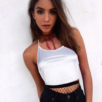 Women Sleeveless Crop Tops Vest Backless Halter Tank Tops Blouse T-Shirt